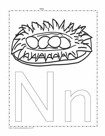 The Letter N Coloring Page